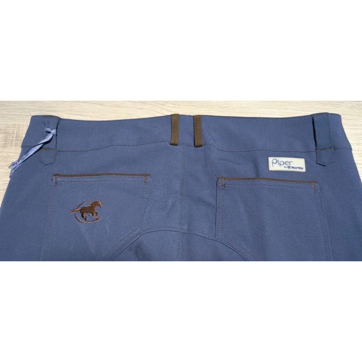 Piper By Smartpak 36r Knee Patch Breeches Riding Pants Blue Nwt Equestrian — image 8 of 8